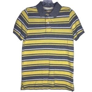 5/$15 Urban Pipeline Yellow Gray White Striped Short Sleeve Cotton Polo‎ Boys L